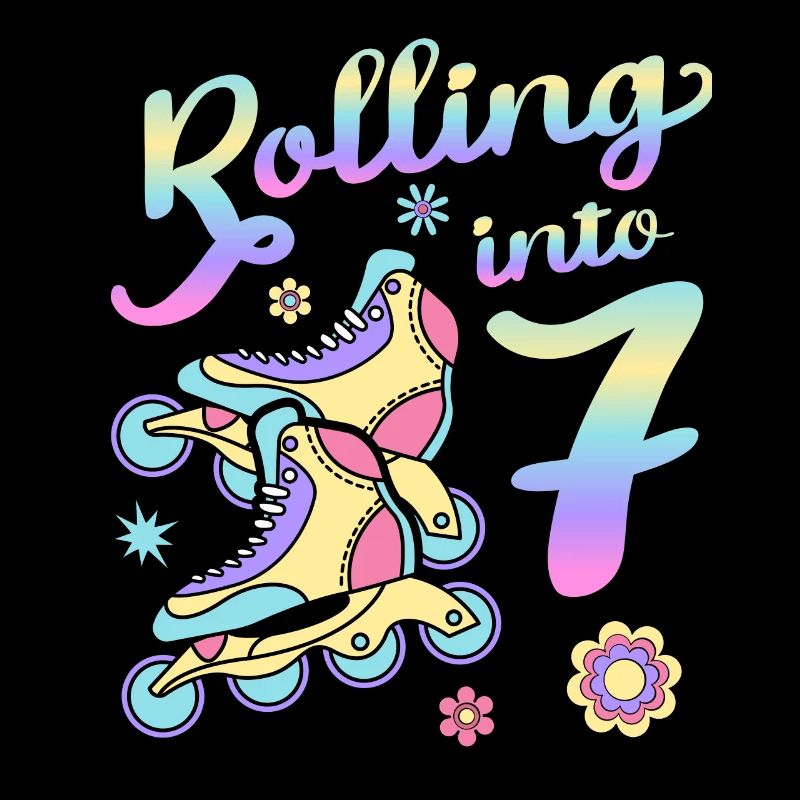 Rolling Into 7 Roller Skaters Skates 7. Jahr