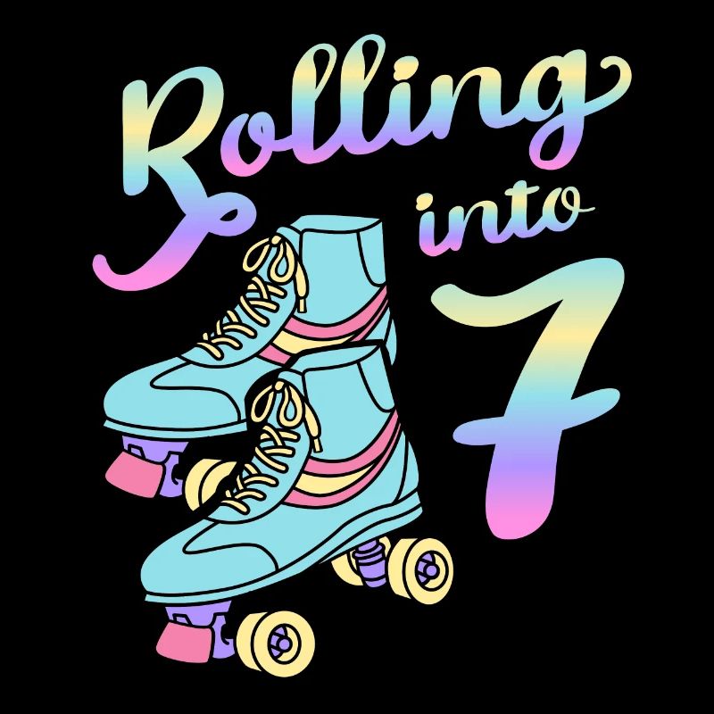 Rolling Into 7 Roller Skaters Skates 7. Jahrestag