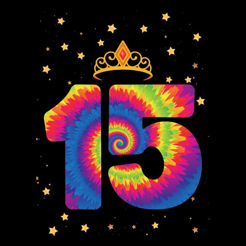 15e anniversaire Krone | | d’anniversaire sur le thème de Tie Dye