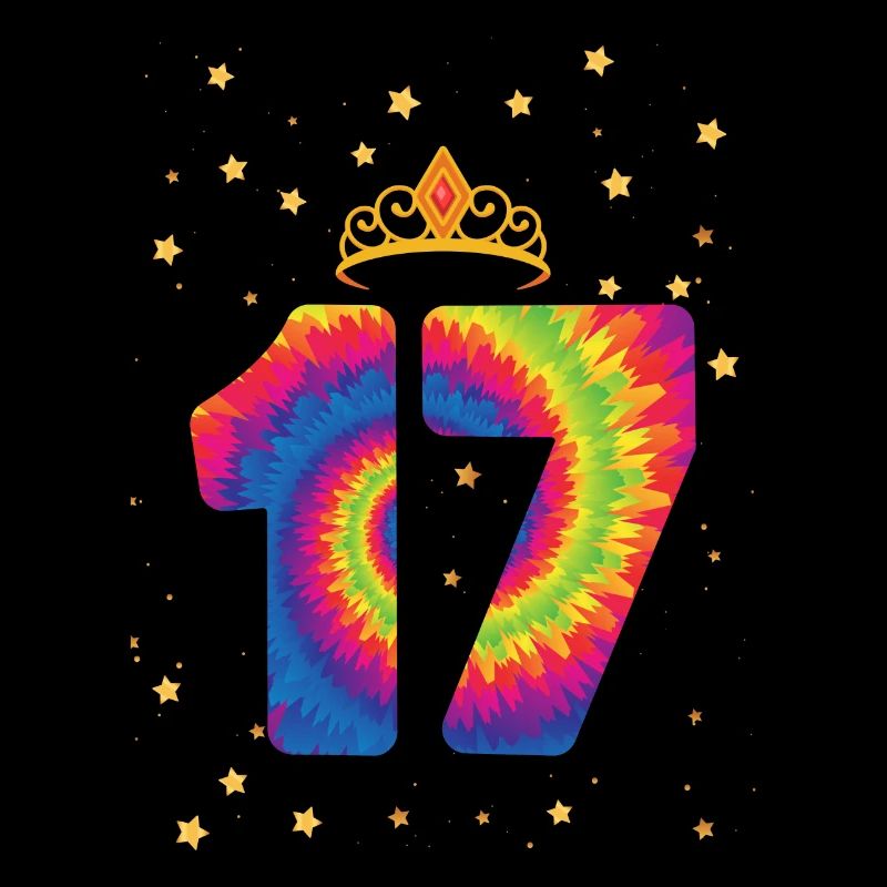 17e anniversaire Krone | | d’anniversaire sur le thème de Tie Dye