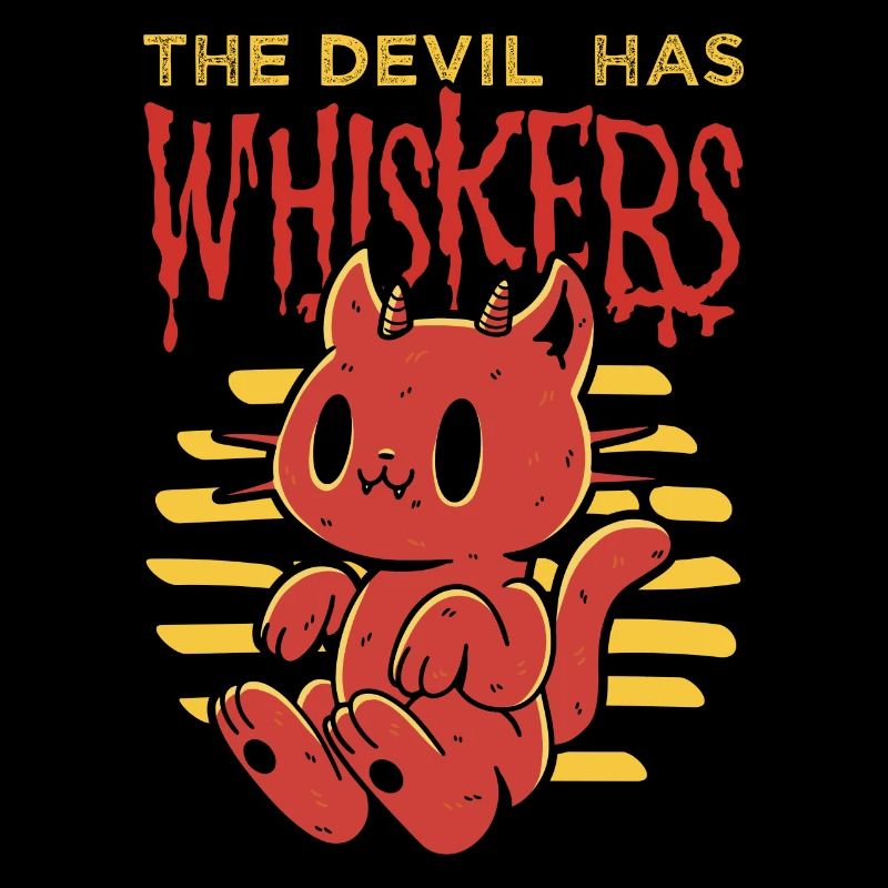 The Devil Has Whisker Demon Cat Halloween