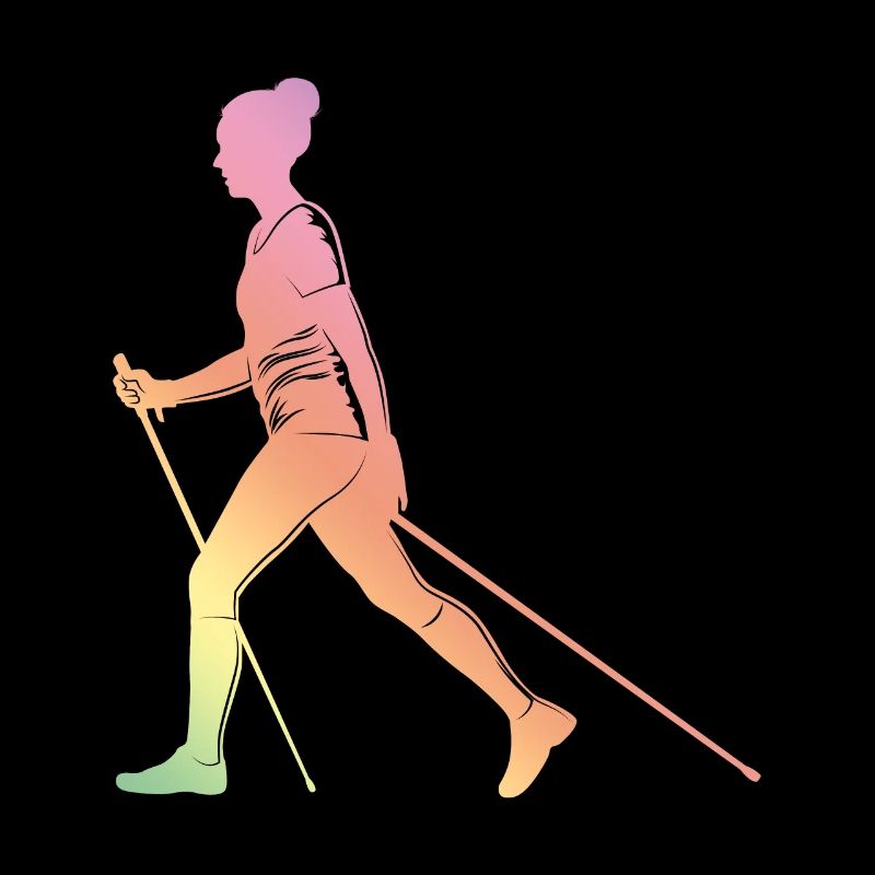Silhouette de marche nordique