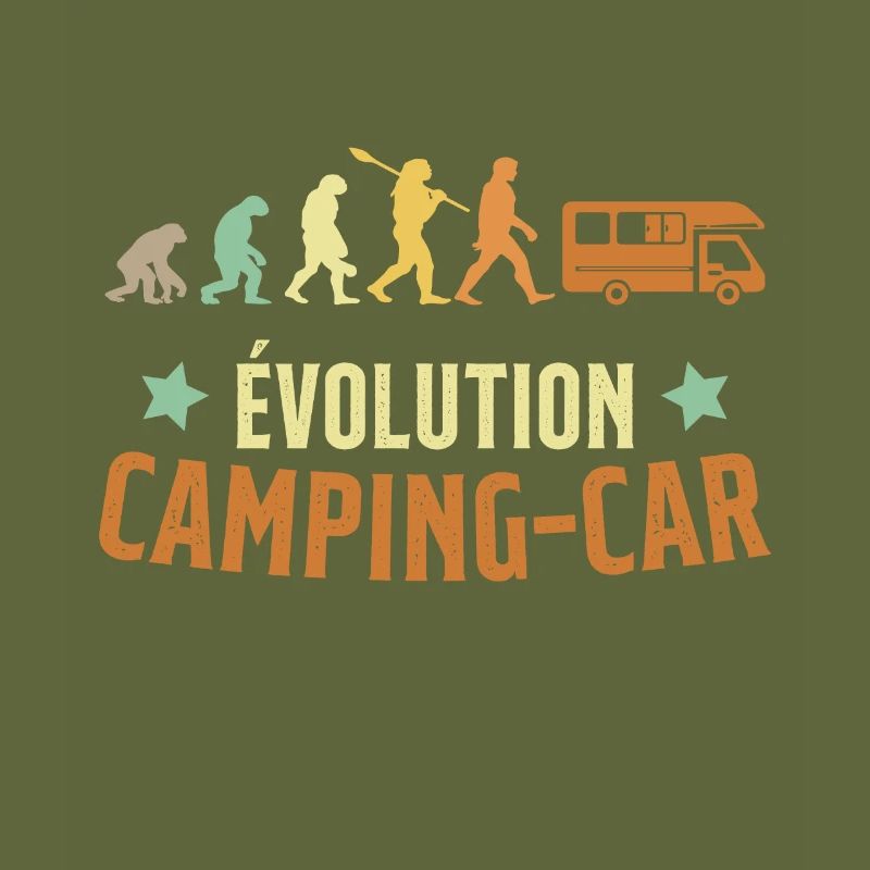 Evolution Camping Car Humor Geschenk
