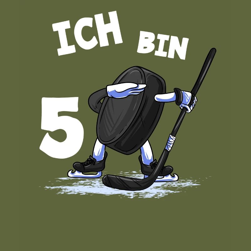 Ich bin 5 Jahre Eishockey Puck 5. Geburtstag