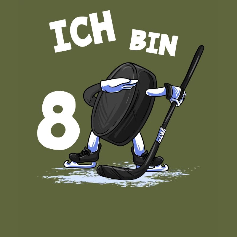 Ich bin 8 Jahre Eishockey Puck 8. Geburtstag