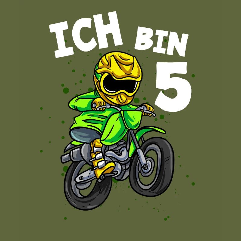 Ich bin 5 Jahre Cross Motorrad 5. Geburtstag