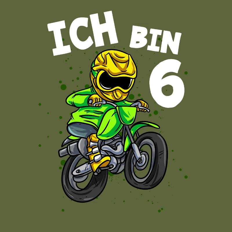 Ich bin 6 Jahre Cross Motorrad 6. Geburtstag