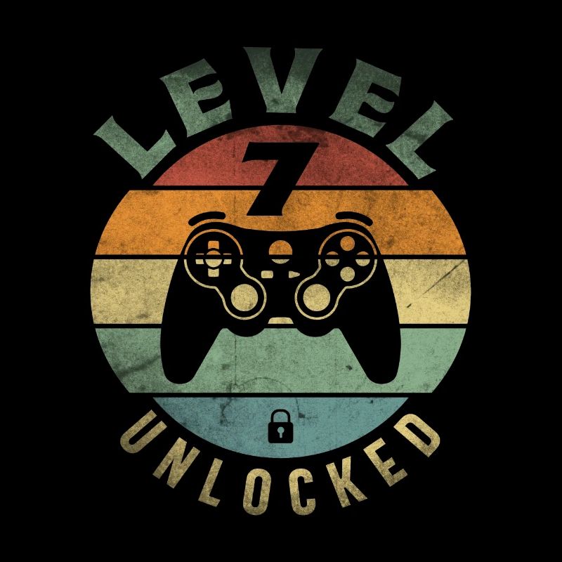 Level 7 Unlocked Funny Video Gamer 7th Birthday