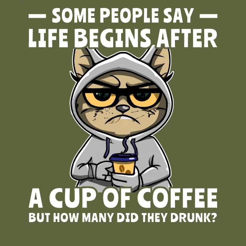 Coffee Cat Coffee Drinker