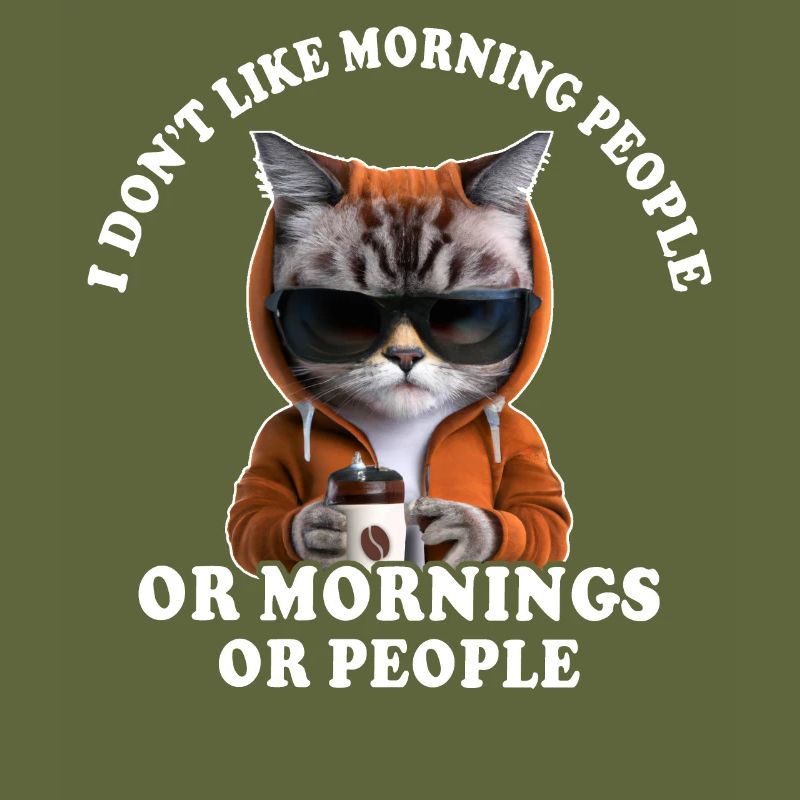 Morgenmuffel Kaffeetrinker Katze Kaffee