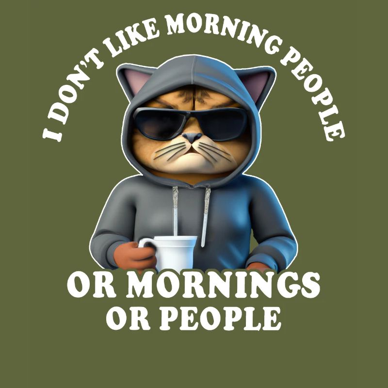 Morgenmuffel Kaffeetrinker Katze Kaffee