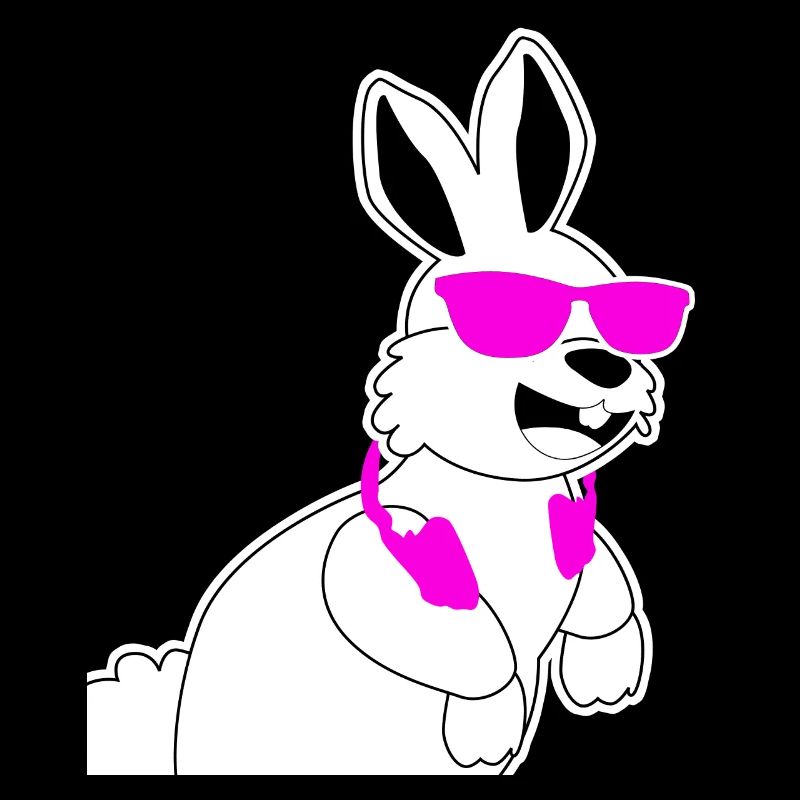 Lapin avec écouteurs et lunettes de soleil