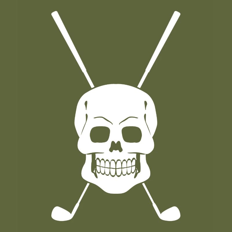 Golf Schädel Golfschläger Golfer