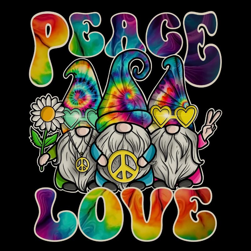 Hippie Gnomes Peace Tie Dye