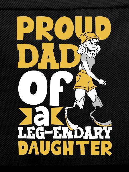 Proud father - prosthetic leg