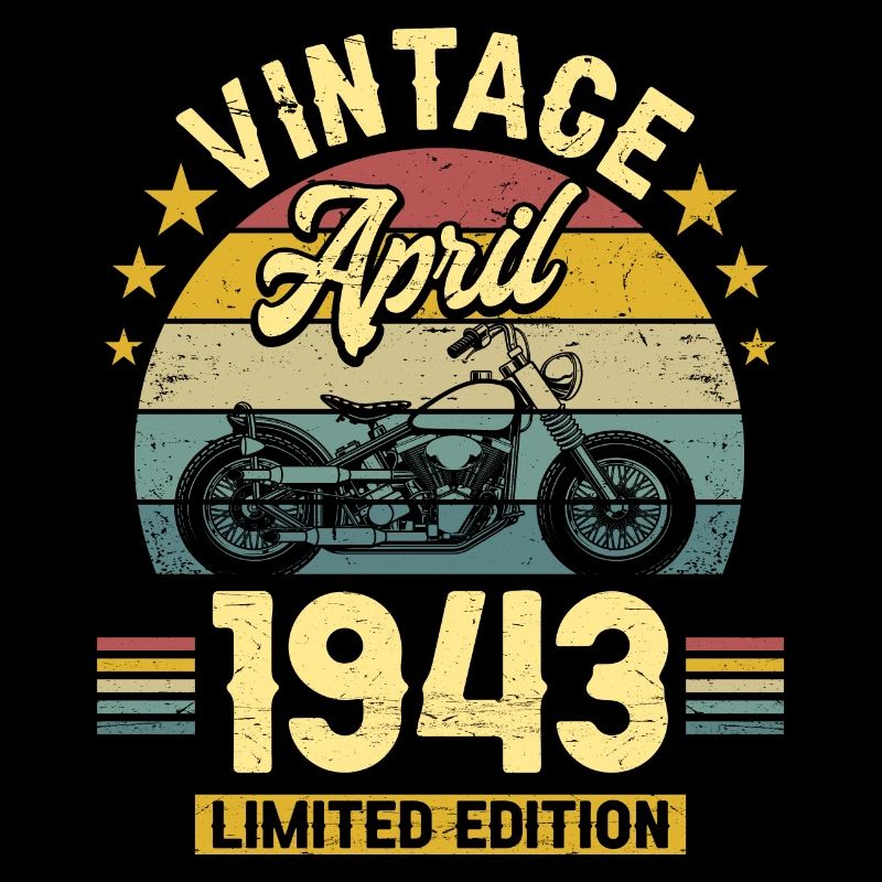 Oldtimer-Biker geboren April 1943 80-jähriges Jubiläum