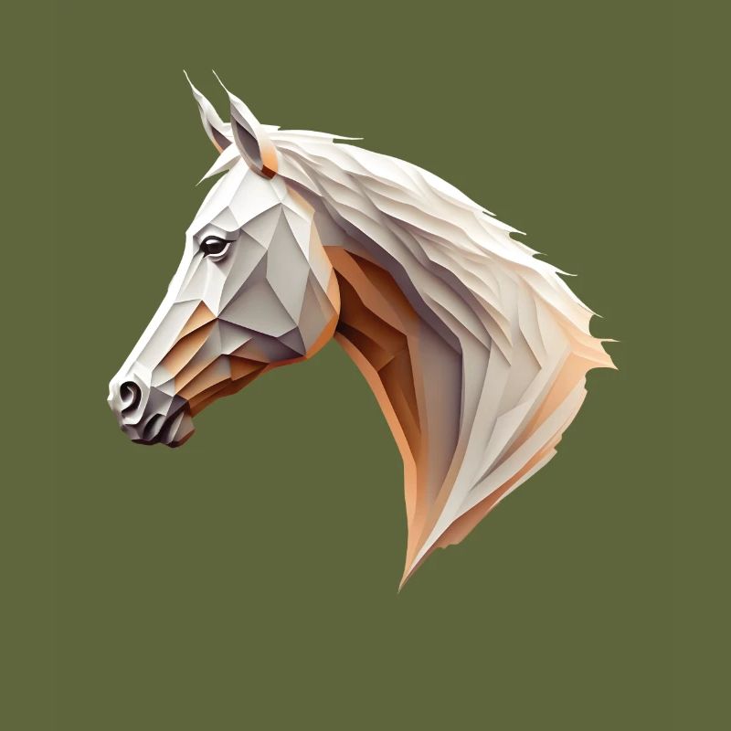 Polygon Pferdekopf Pferd horse head low poly