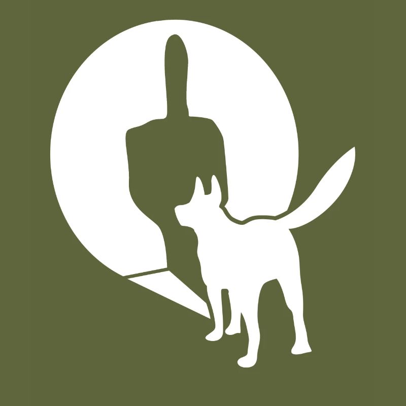 White Shepherd Middle Finger