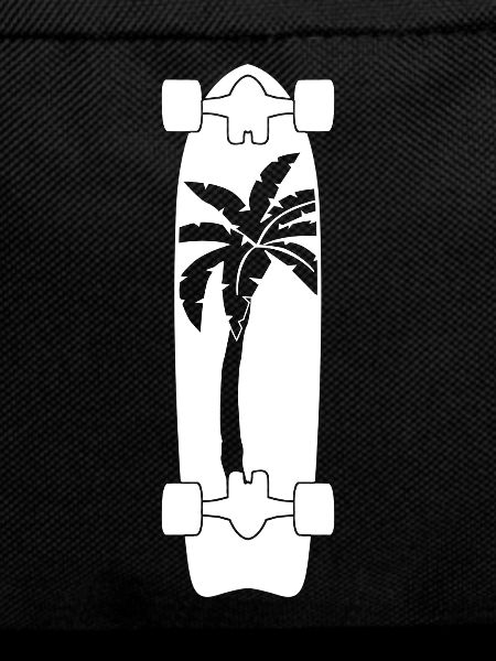 Longboard with palm tree longboarder