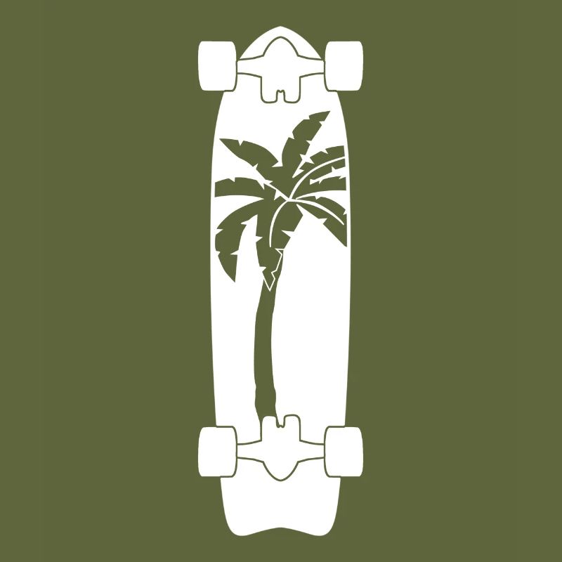 Longboard mit Palme Longboarder