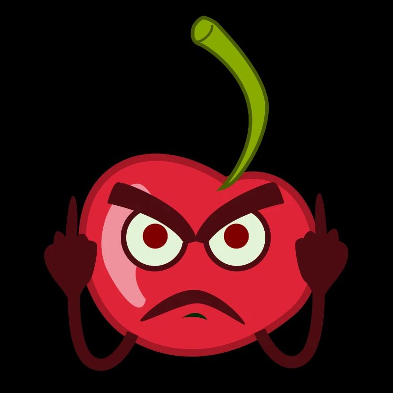 Sour cherry shows middle finger