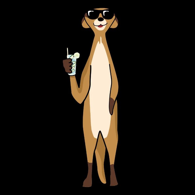 Erdmännchen mit Cocktail Sonnenbrille