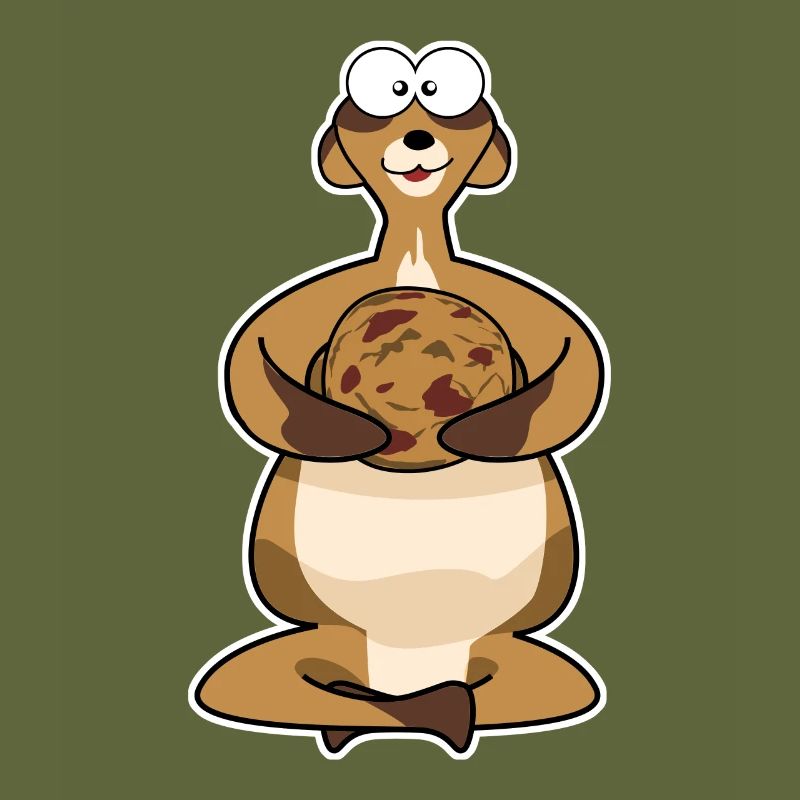 Suricate gras avec biscuit