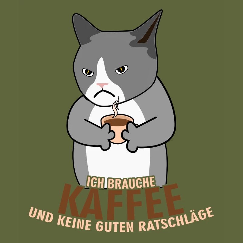 Morgenmuffel Kaffee Katze Kaffeetrinker