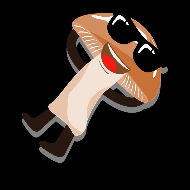 Mushroom with sunglasses mushroom picker mushrooms