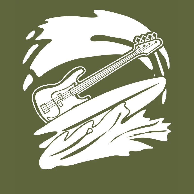 Surf Guitare Basse avec Planche de Surf