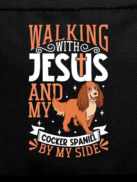 Jesus and dog - cocker spaniel
