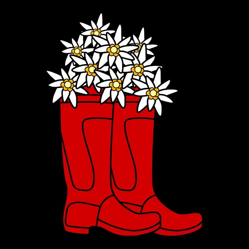 Red Rain Boots Flowers