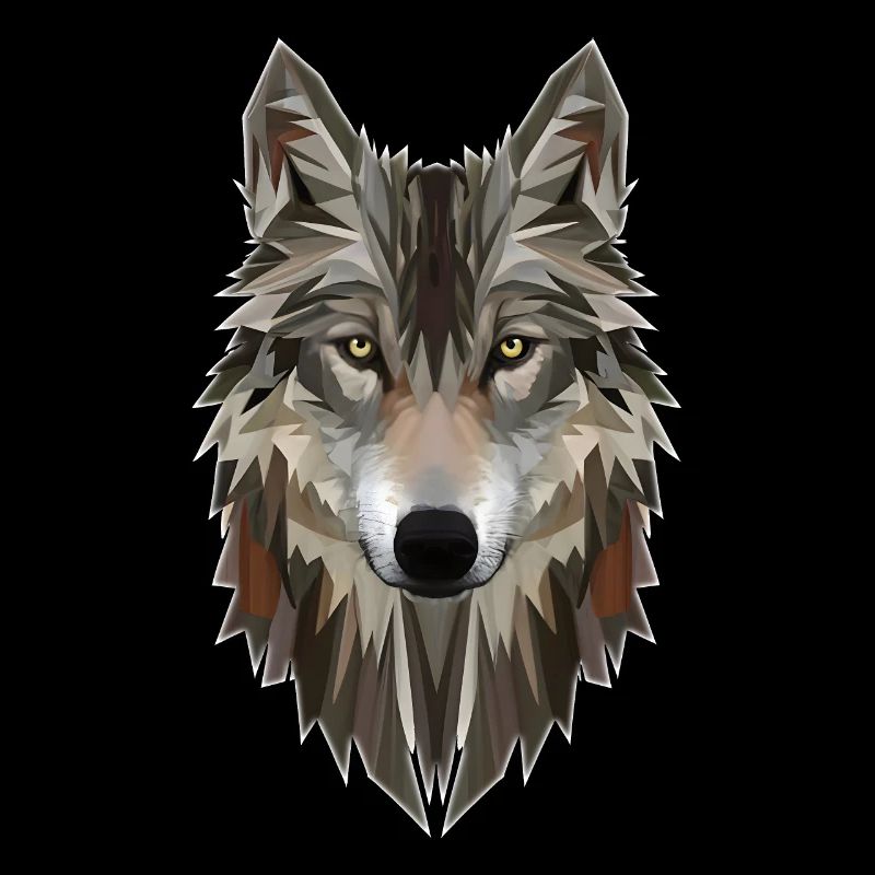 Majestueux Portrait de loup polygonal