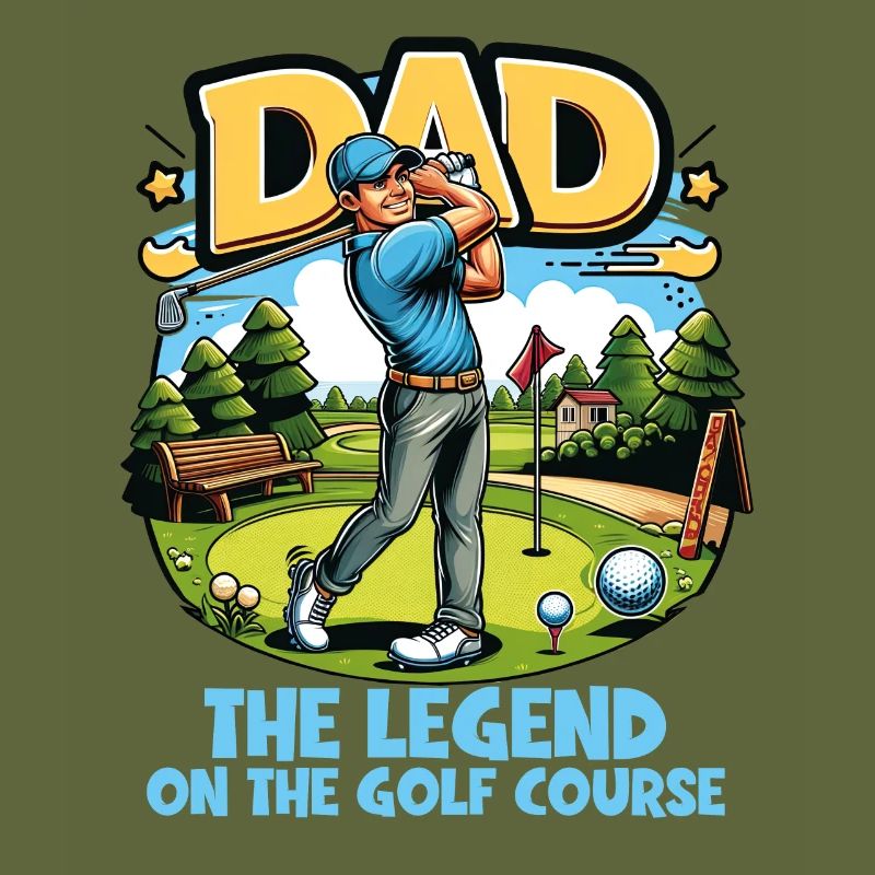 Vatertag Dad the legend on the golf course Papa