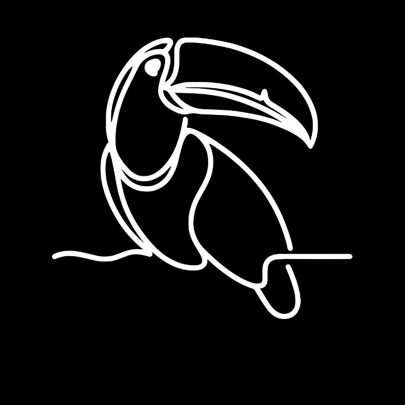 Line Drawing Painting Toucan - One Line Drawing