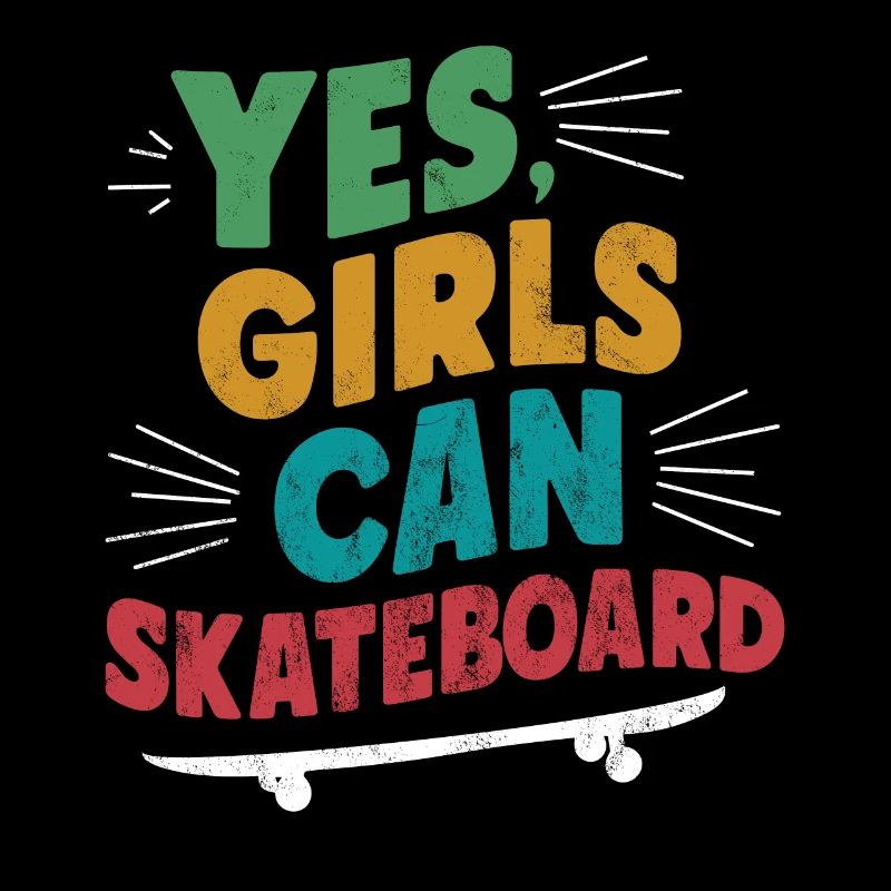 Cooles Skateboard Longboard Skater Mädchen