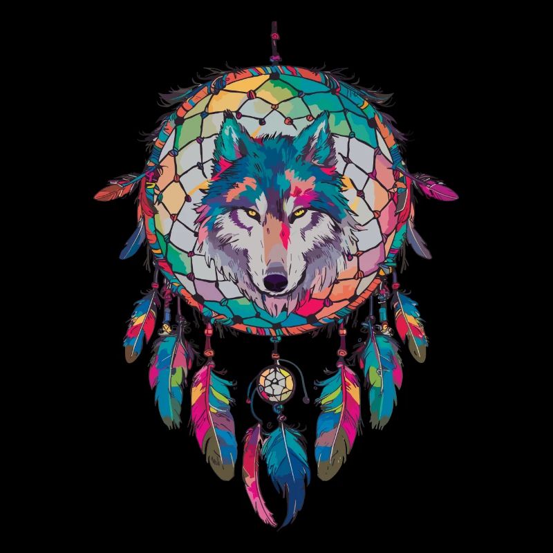 Wolf Dream Catcher Animal Spiritual