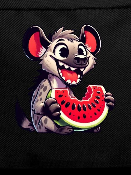 Hyena with watermelon summer motif