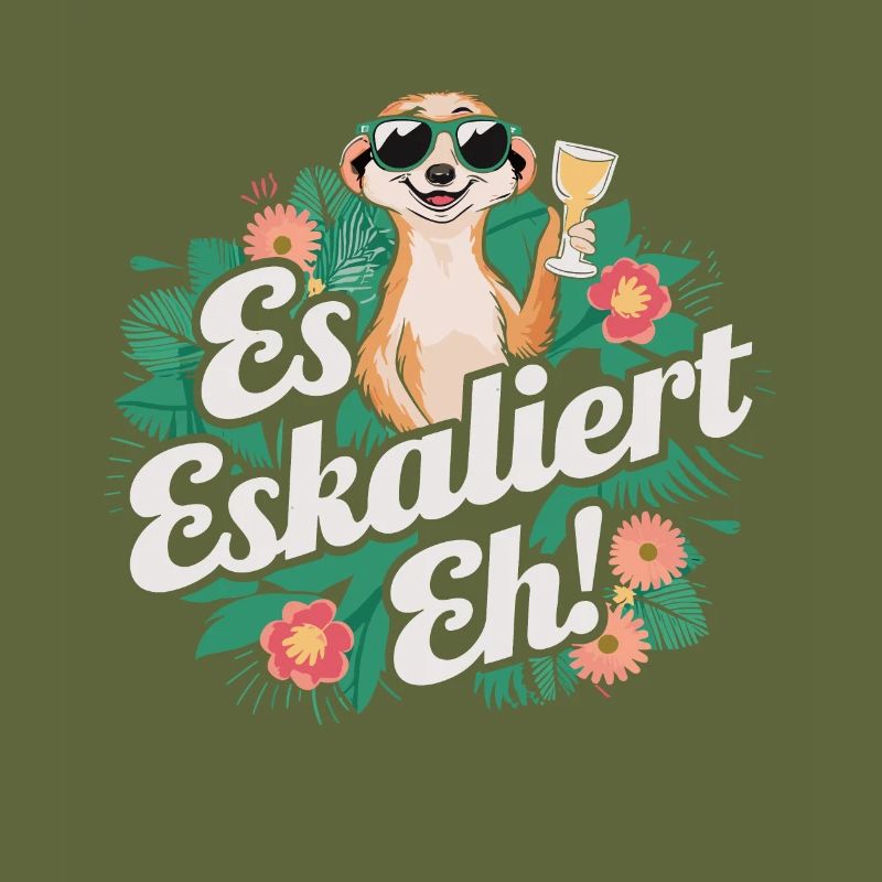 Es eskaliert eh Erdmännchen party Alkohol Spruch