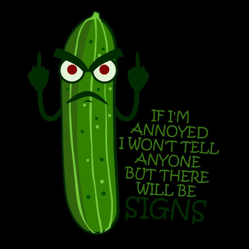 Grumpy Cucumber Middle Finger