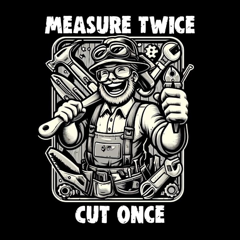 Handyman Papa Mesure Twice DIYer