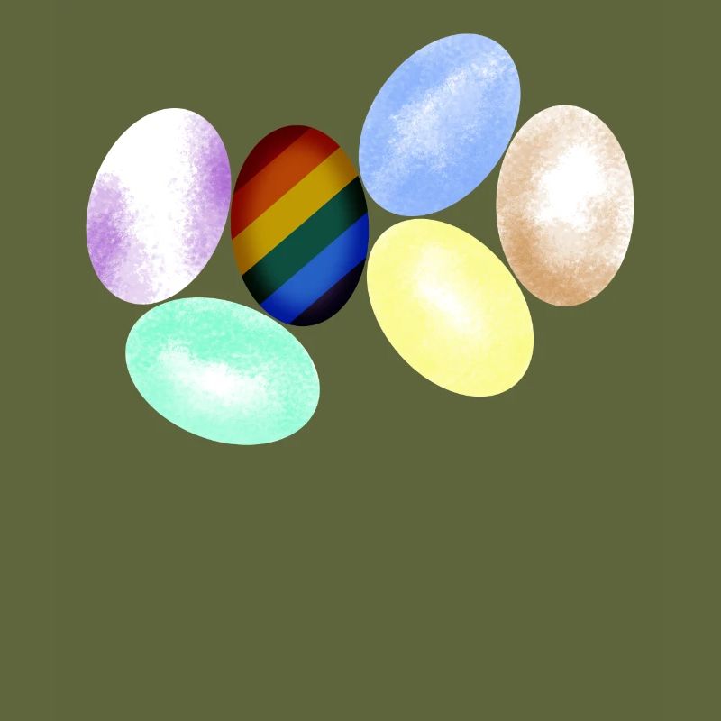 LGBT Chicken Eggs Lesbian Rainbow Flag