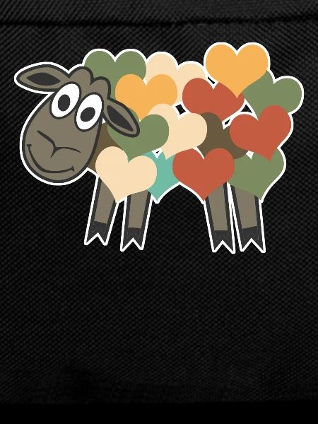 Sheep Retro Hearts