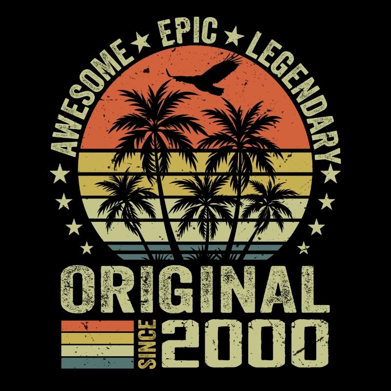Fête D'anniversaire 2000 Millésime 2000 Rétro 2000