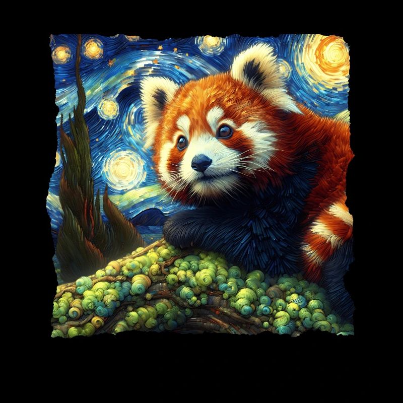 Roter Panda Starry Night