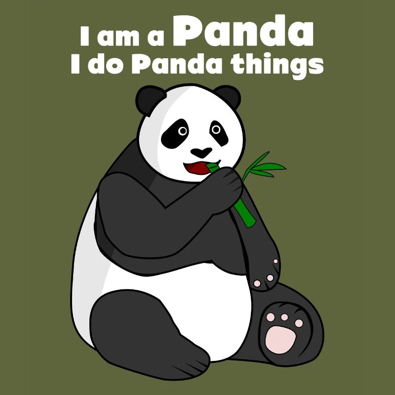 Panda géant avec panda en bambou Ours