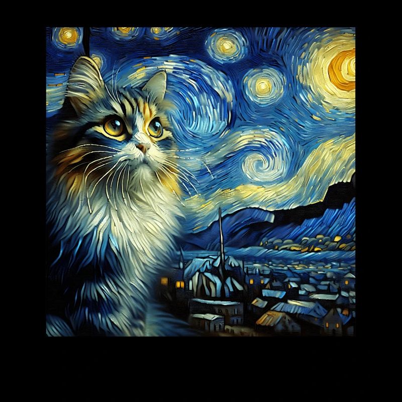 Cat Andean Cat Starry Night