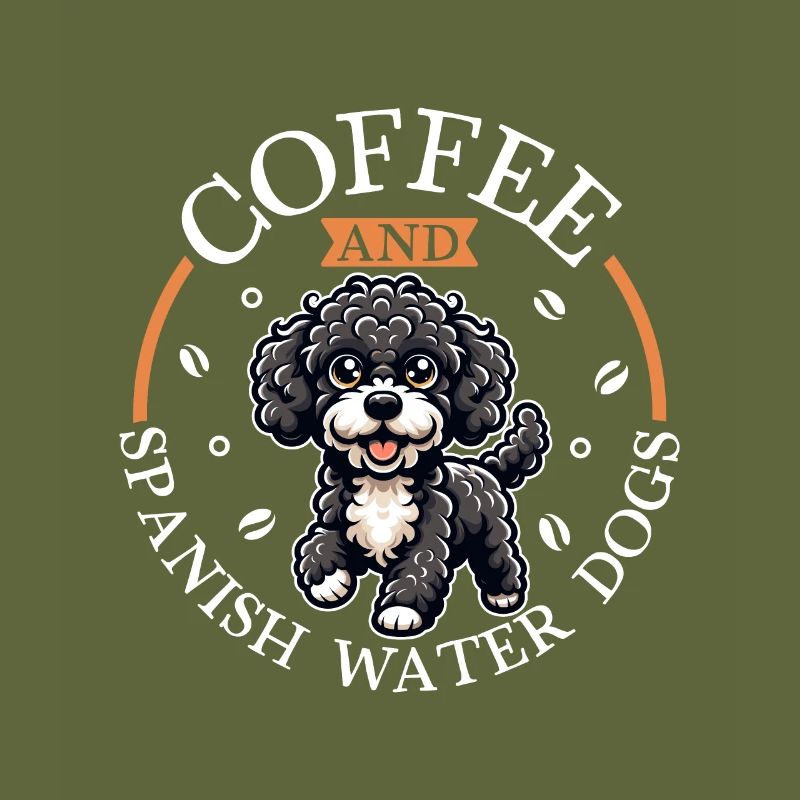 Café et chien d’eau espagnol