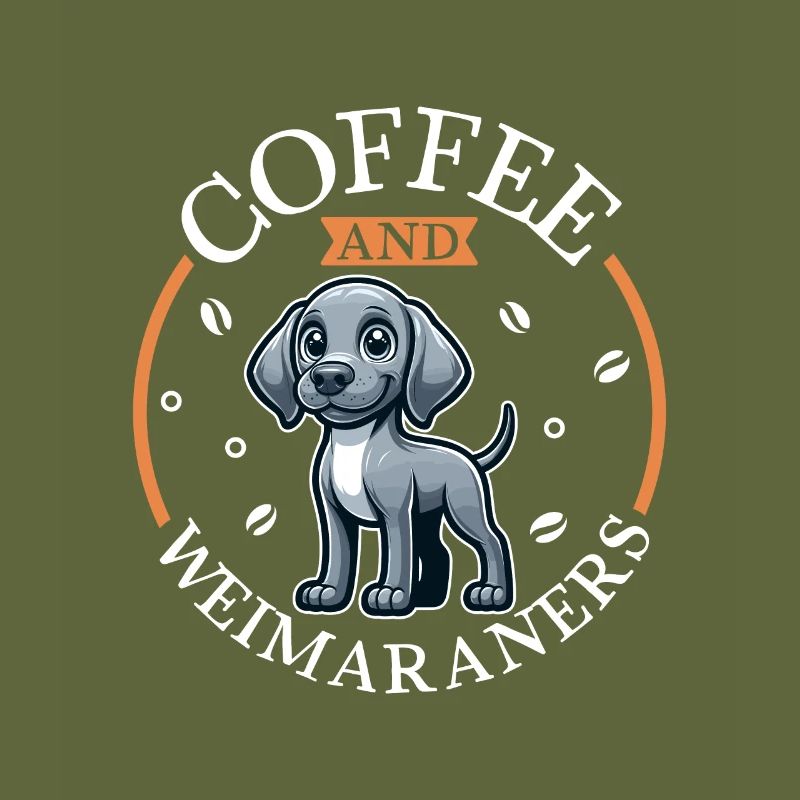 Coffee and Weimaraner