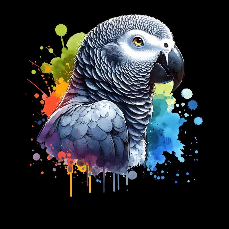 African grey parrot motif